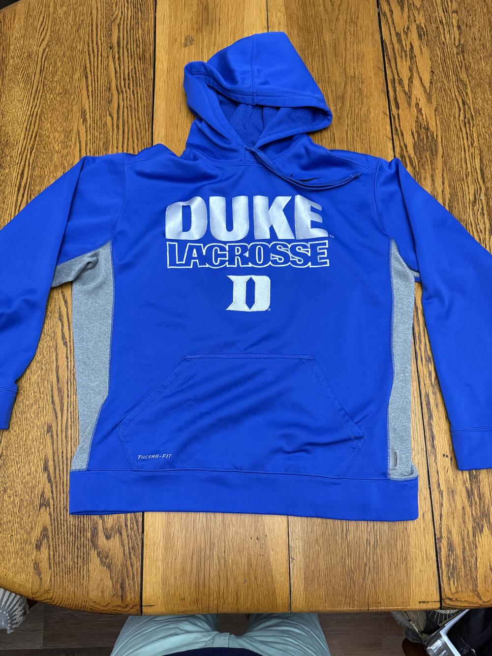 Duke Lacrosse Hoodie‎ Mens Large Blue Nike Therma-Fit Pullover Sweatshirt NCAA